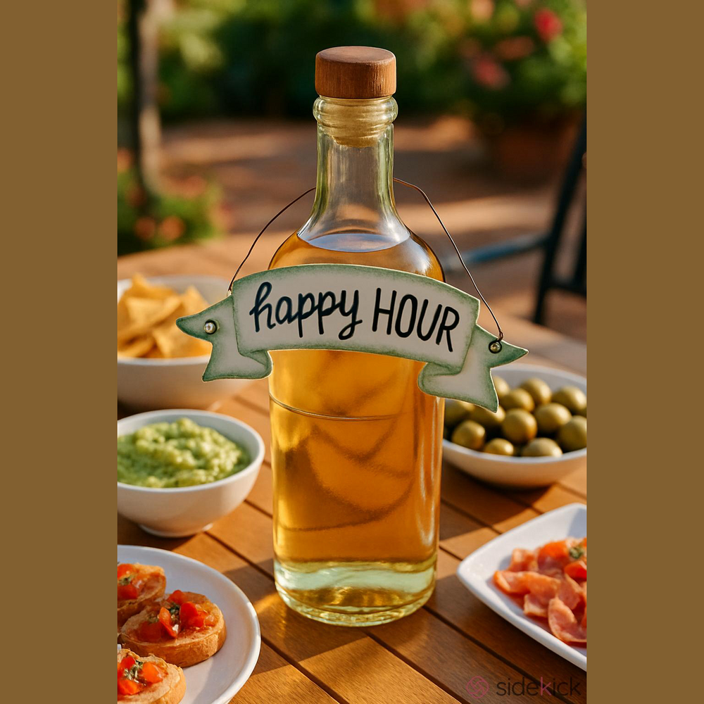 ($2) Happy Hour Bottle Tags - Happy Hour